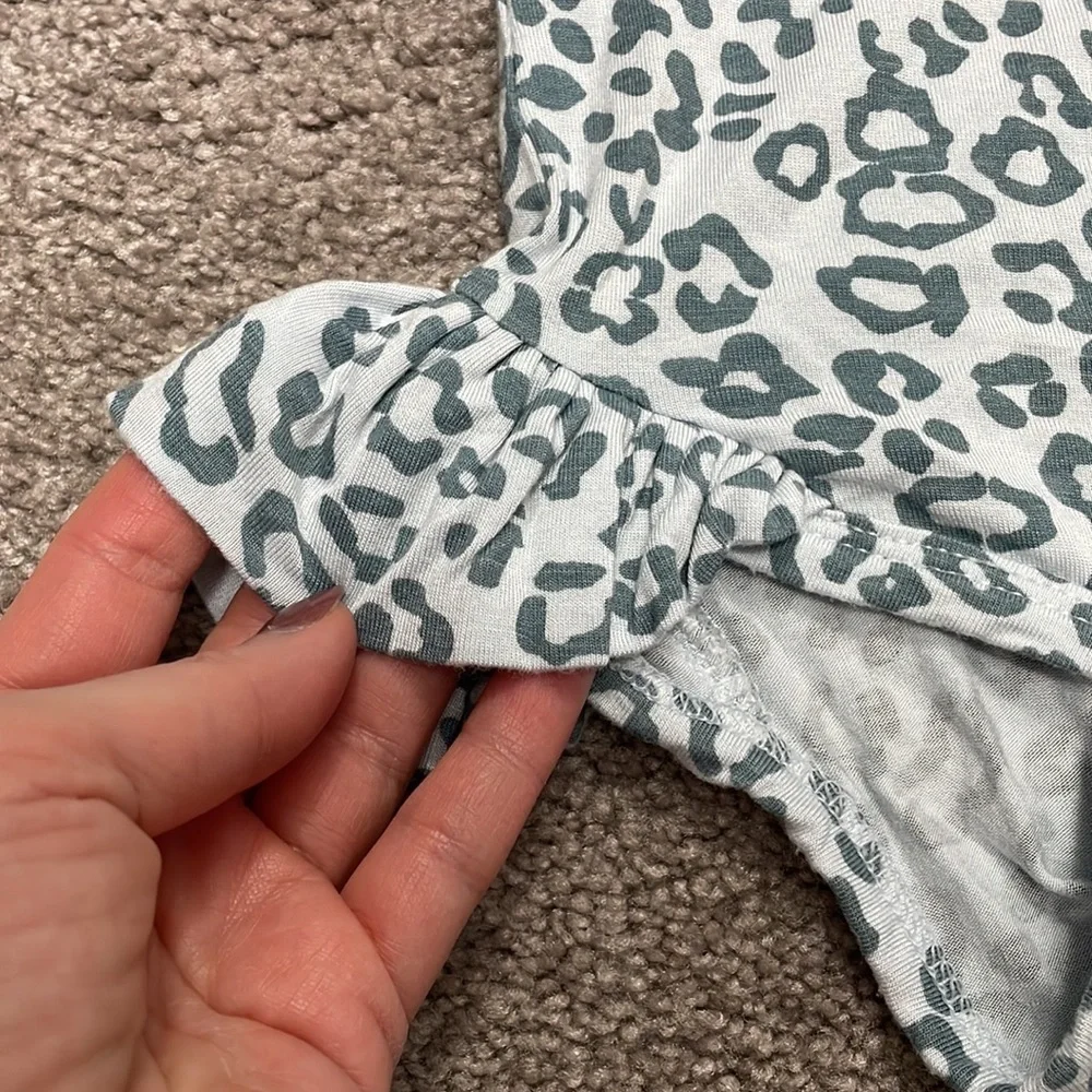 Kate Quinn Blue Leopard Ruffle Leg